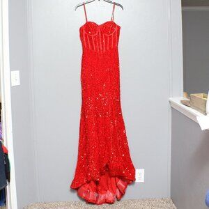 Lavetir NWT red sequin formal prom wedding Valentine’s Day date dress